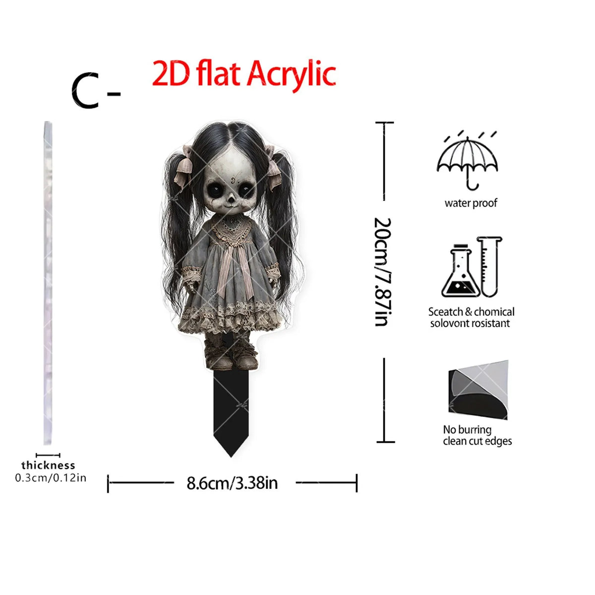 Halloween Thriller Plugin Courtyard Ornaments on Stakes. Each is approx 7 by 6 inches