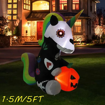 Halloween Inflatable Archway Built-in LED Light Pumpkin Prop Outdoor Decoration