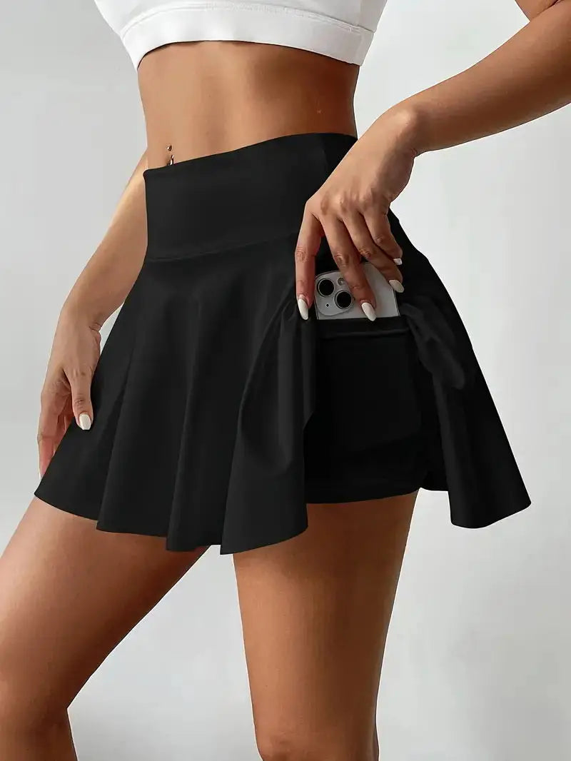 High Waisted Tennis Pleated Skirts Inner Pocket Quick Drying