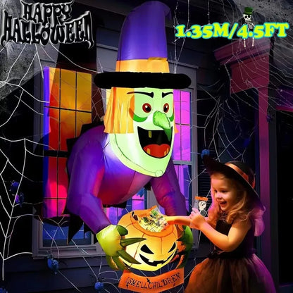 Halloween Inflatable Archway Built-in LED Light Pumpkin Prop Outdoor Decoration