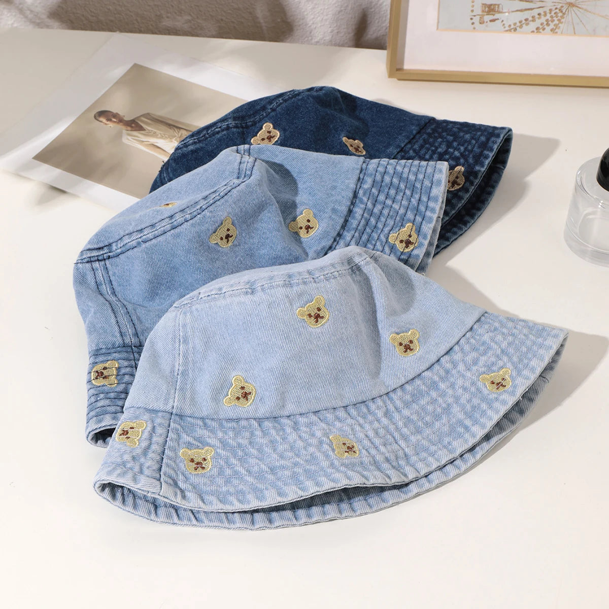 Retro embroidered cute fisherman's hat