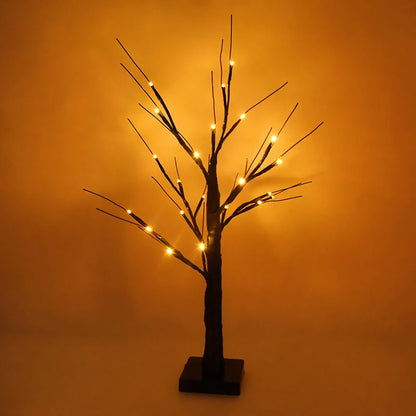 Halloween LED Birch Tree Light for Small Decorations.  Great to dis[play children's handmade Halloween items