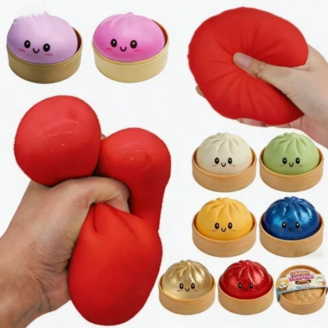 Squishy Dumpling Bun Toy, Slow Rising Glitter Dumpling Stress Ball