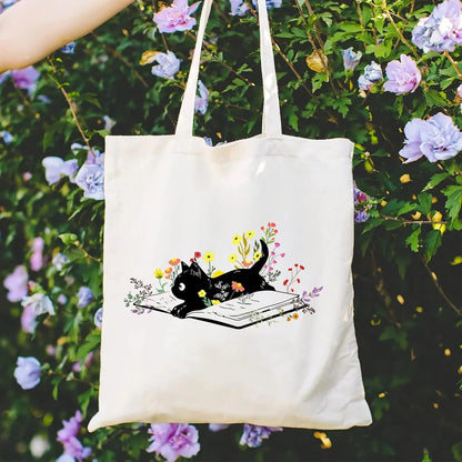 Canvas Book Themed Tote Bag Shoulder Bags. ALSO MAKES A GREAT GIFT BAG--WHY USE PAPER????