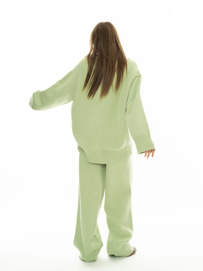 Sweater Suits, High Quality, 50% Wool Pullover With Knitted Pants