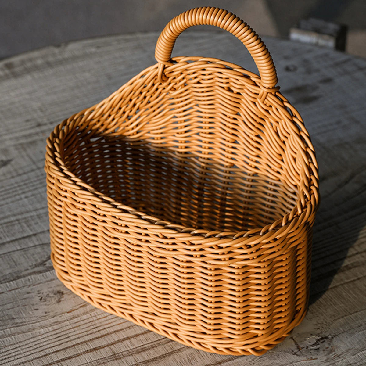 Wall Mountable Vegetable, Fruit, and Letter Basket, Simulated Rattan Hanging Basket