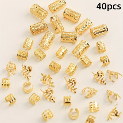 40Pieces Hollowed Out Hair Rings  (Can also be used as Ear Cuffs)