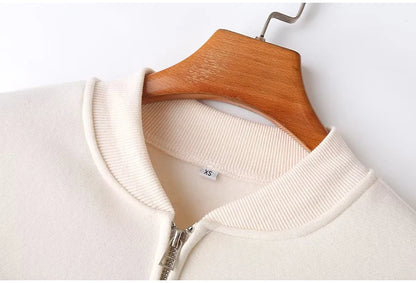 Warm 2 Piece Sweatsuits, Thick Fleece, Zipper Jacket, Batwing Sleeves, Clean Lines