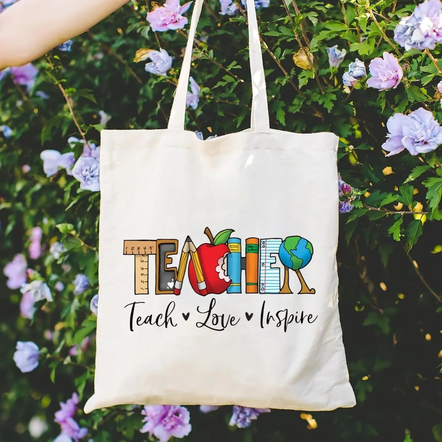 Canvas Book Themed Tote Bag Shoulder Bags. ALSO MAKES A GREAT GIFT BAG--WHY USE PAPER????
