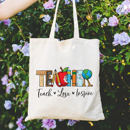 Canvas Book Themed Tote Bag Shoulder Bags. ALSO MAKES A GREAT GIFT BAG--WHY USE PAPER????