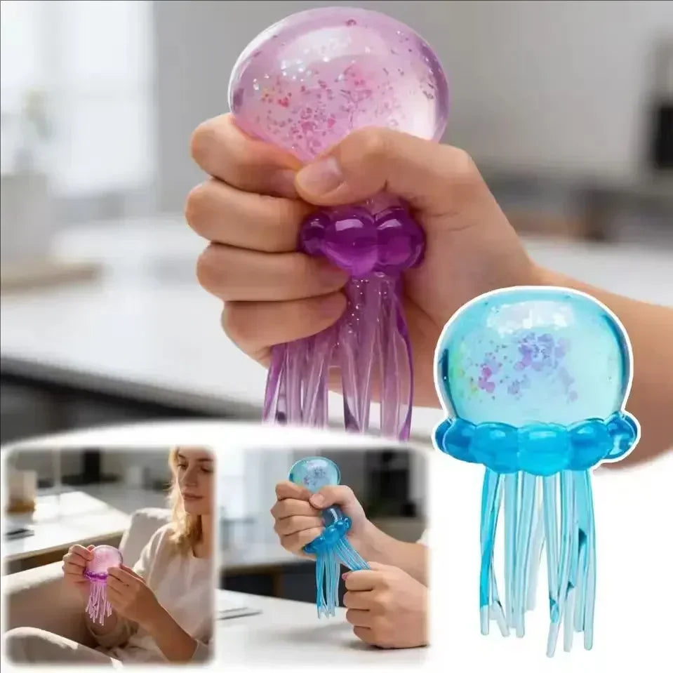 Nee Doh Jellyfish  Squishy Fidget Toy, Water Sensory Soft Jelly Squeeze, Stress Relief  and Hand Exerciser