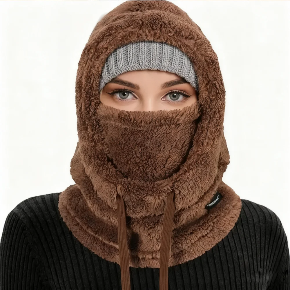 Warm Thermal Windproof  Ski Hood, Face Cover, Polar Fleece Adjustable, Neck Cover, Full Face Mask