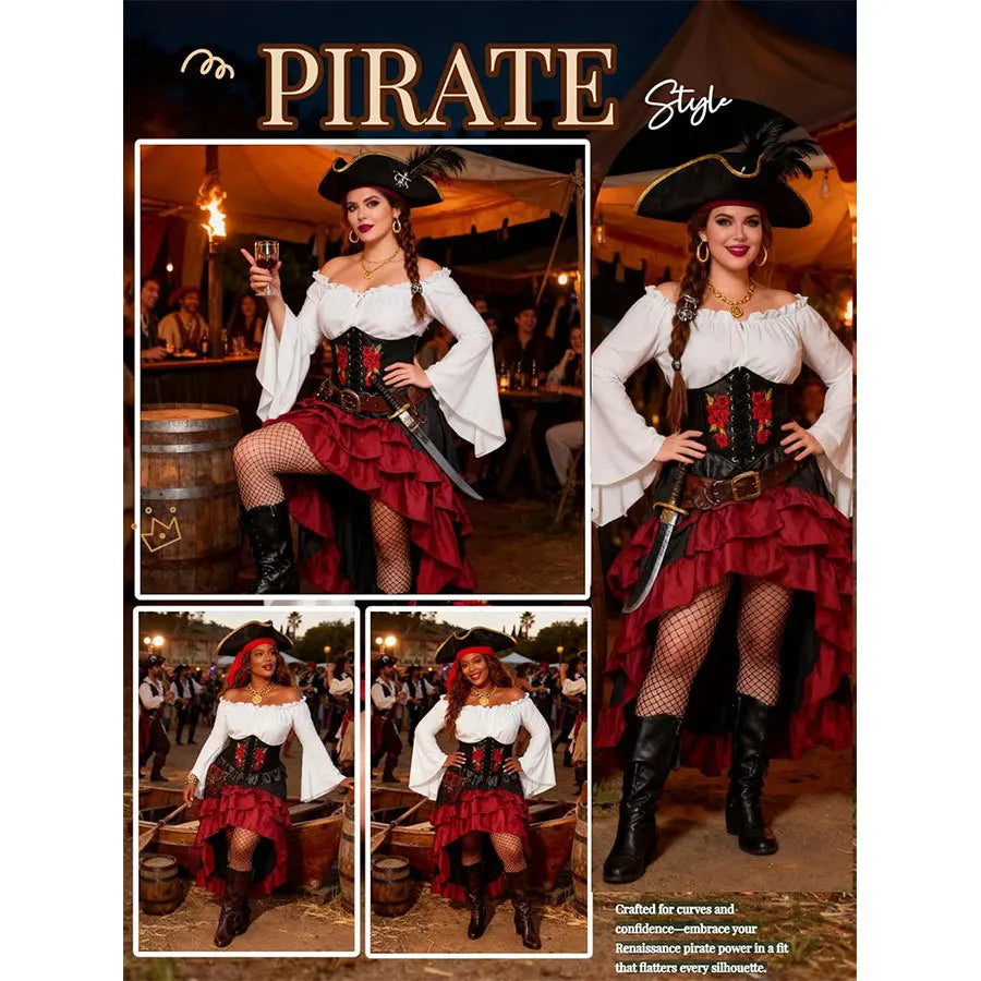 Gothic Pirate Halloween Costume.  Add hair dressing and boots and you have an Ale House Wench, for sure.