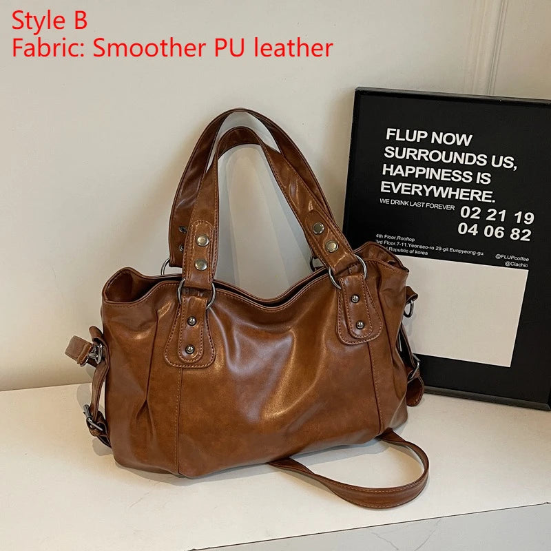 Soft Interior Compartment Shoulder Bag With Zipper Handbags in 3 colors