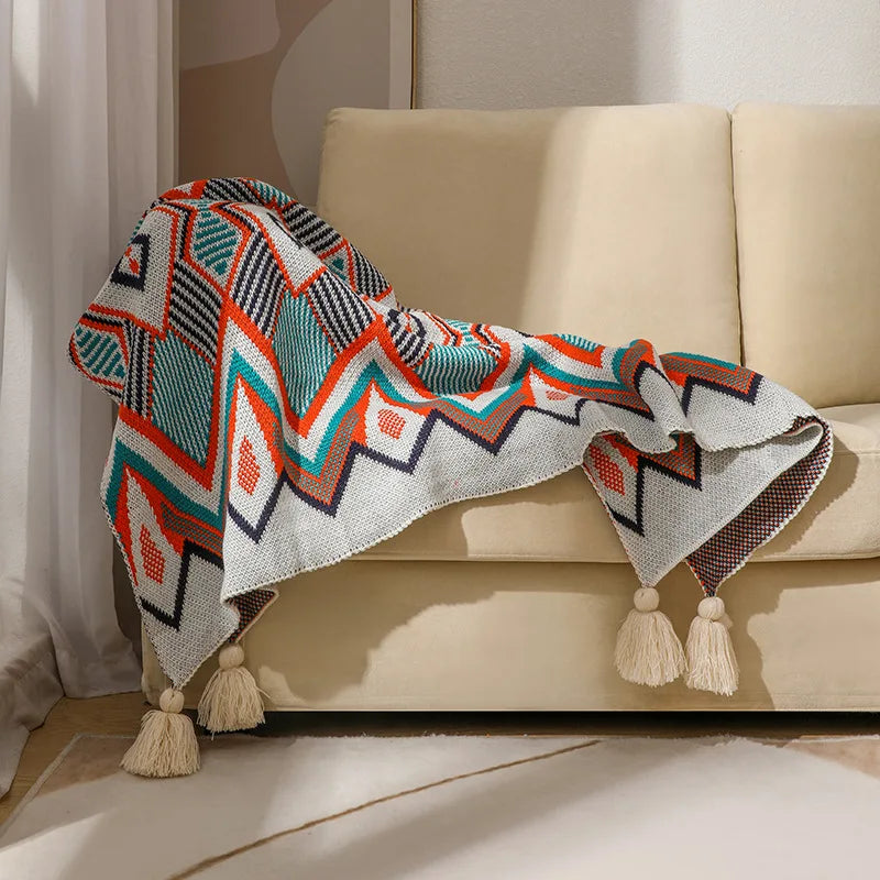 Boho Blankets with Aztec Baja Blanket Designs, Ethnic Sofa Cover