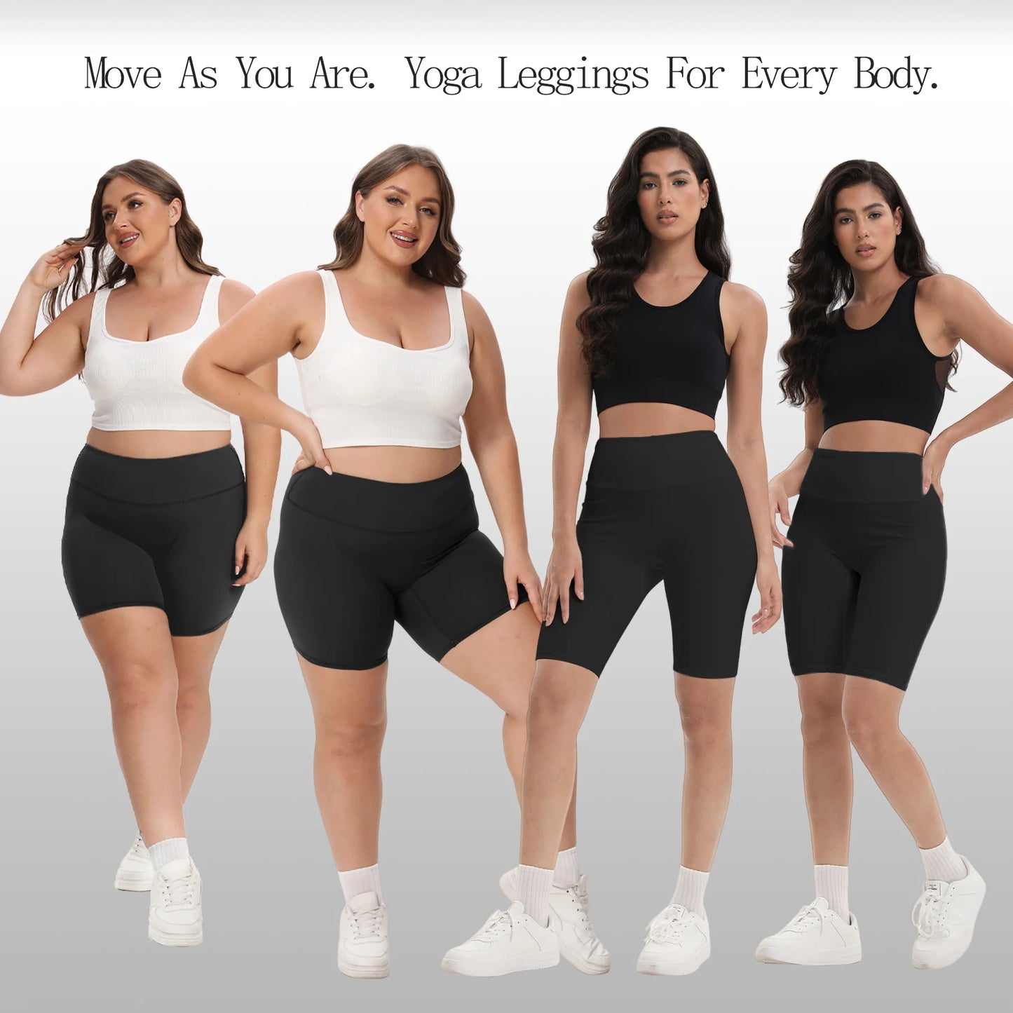 Up to 3XL Bike Shorts Women High Waist 3 Pockets Workout Yoga Shorts Stretch, Various colors