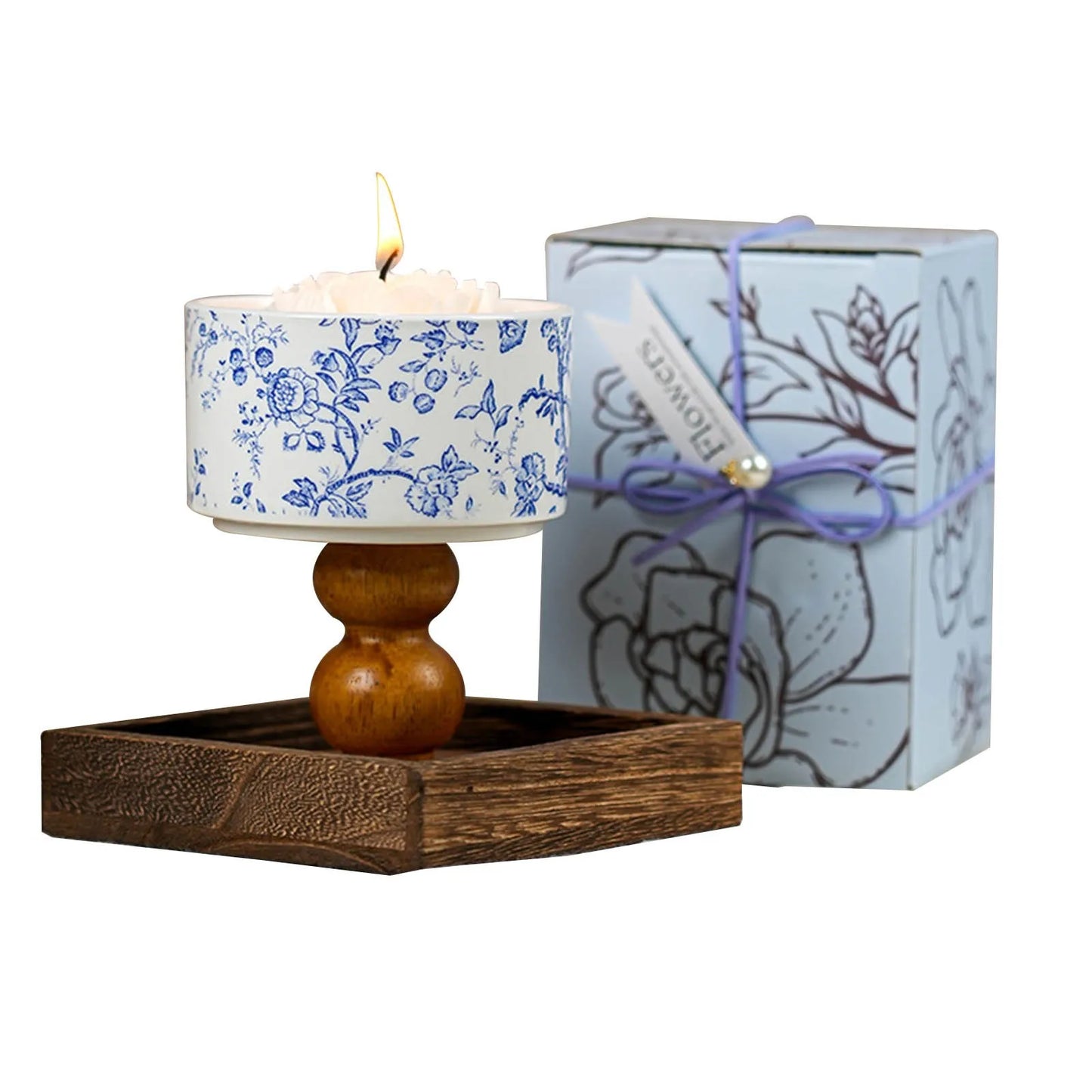 Scented Candles in Jars with Wooden Wick Decorative Aromatic Candles