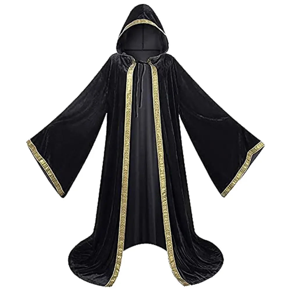 Medieval Wizard Cloak, Adult Hooded (Cane not Included)