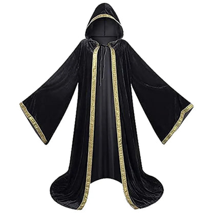 Medieval Wizard Cloak, Adult Hooded (Cane not Included)