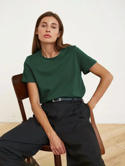 Sizes to 4XL 100% Cotton Women's T-shirt  Basic Short Sleeve Loose Tops Various colors