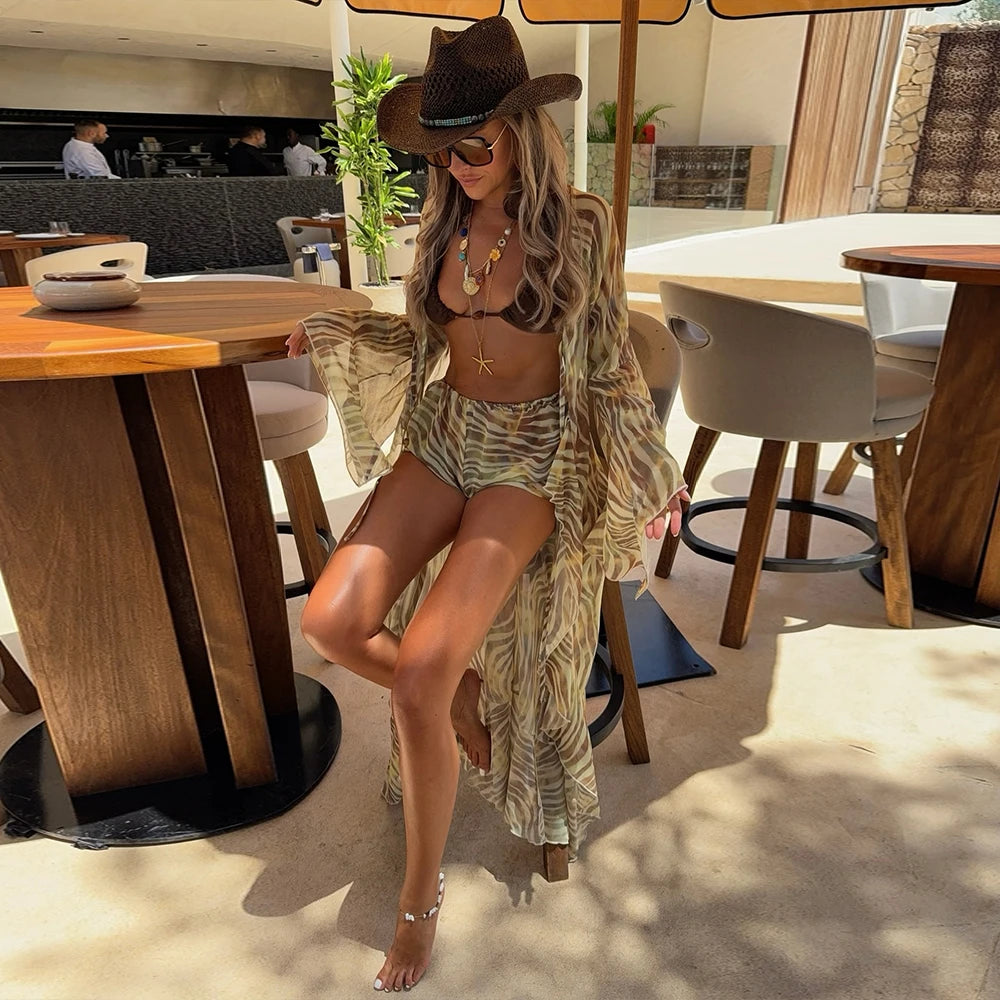 3 Piece Micro Bikini Sexy Swimsuit and Cover-Up