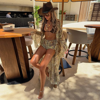 3 Piece Micro Bikini Sexy Swimsuit and Cover-Up