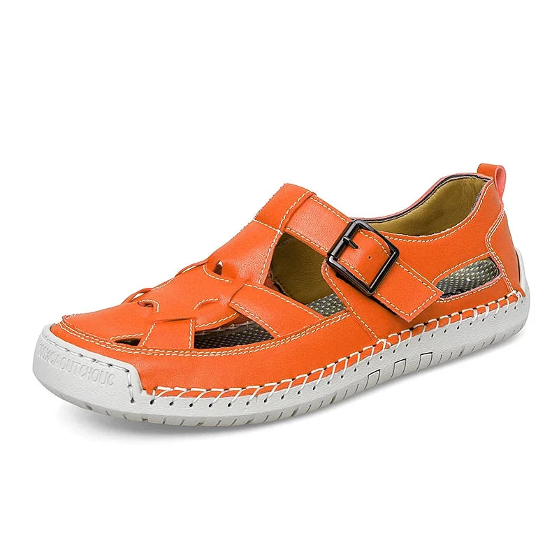 Breathable Romanesque Faux Leather Sandals in various colors