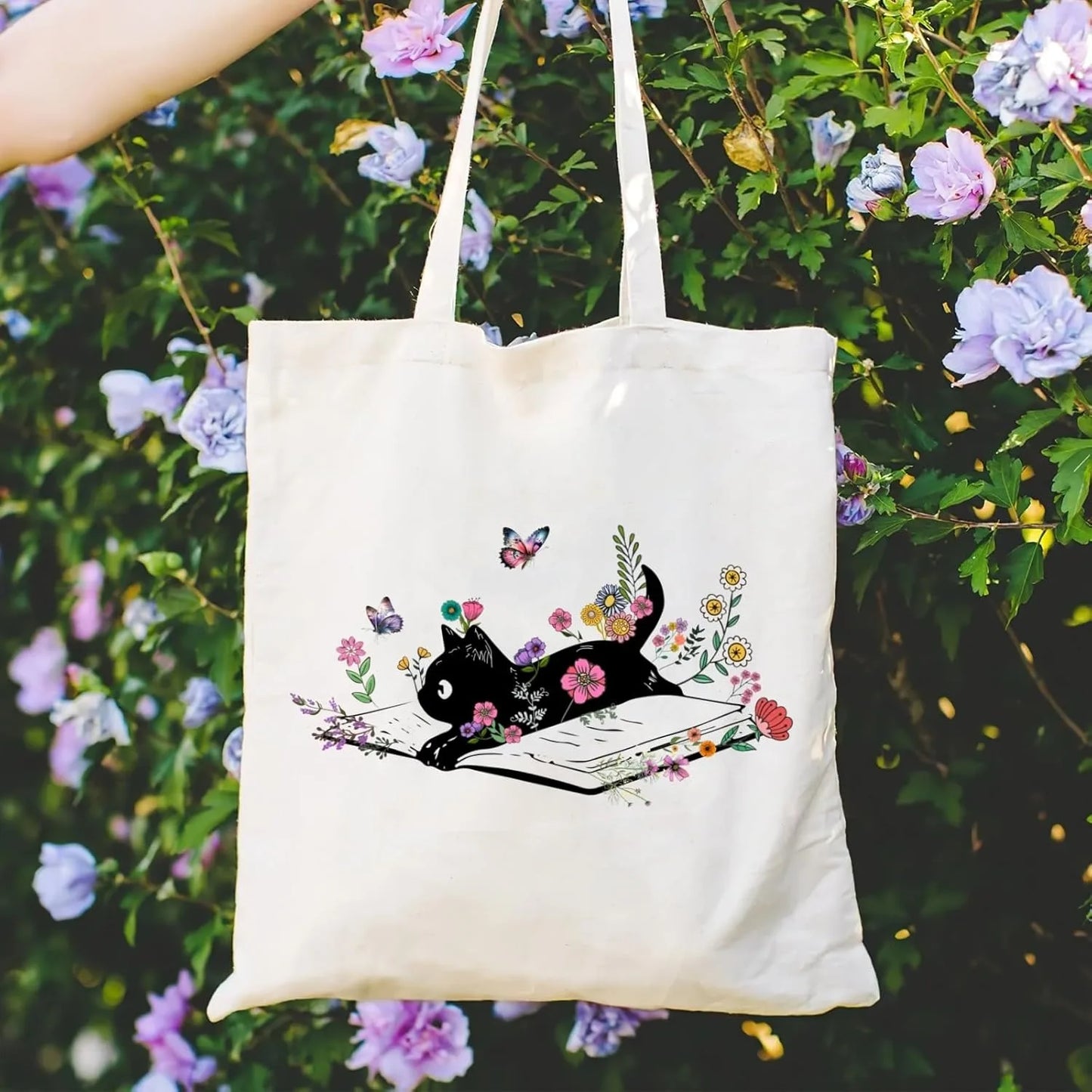 Canvas Book Themed Tote Bag Shoulder Bags. ALSO MAKES A GREAT GIFT BAG--WHY USE PAPER????