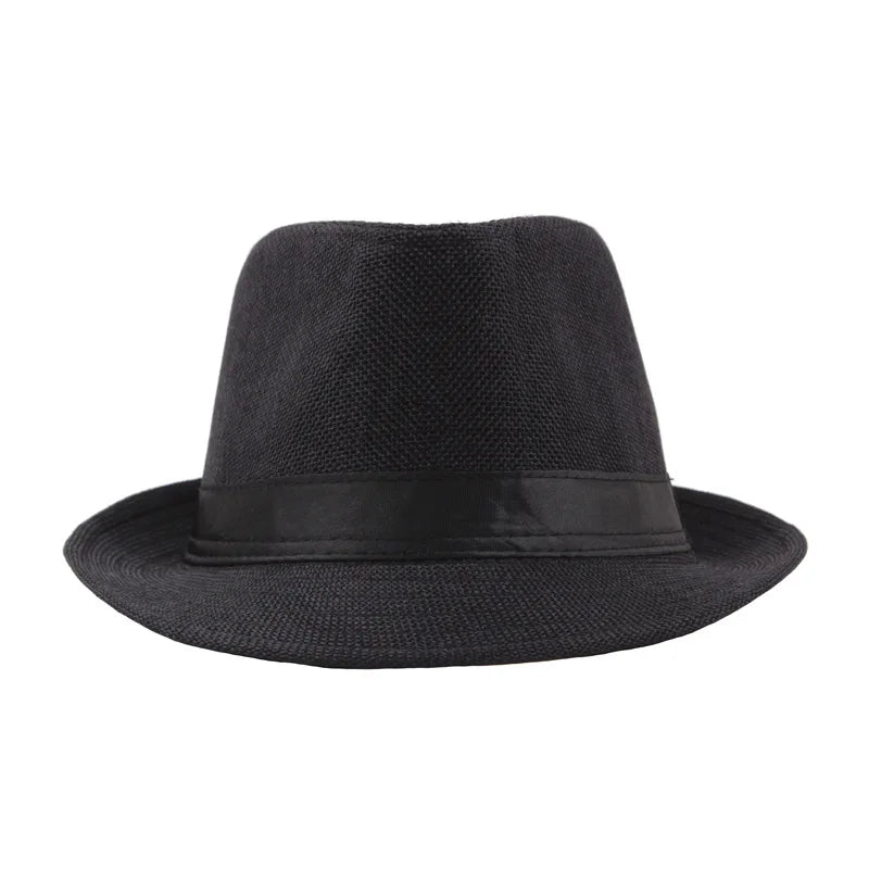 Wide Brim Solid Color Fedoras Casual Jazz Hat