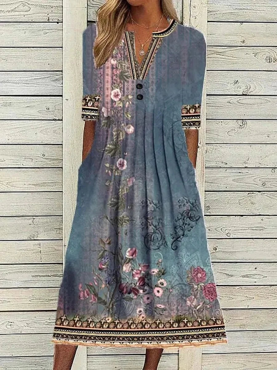 Casual Loose Dress Short Sleeve Loose Fit