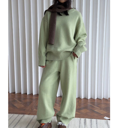 Sweater Suits, High Quality, 50% Wool Pullover With Knitted Pants