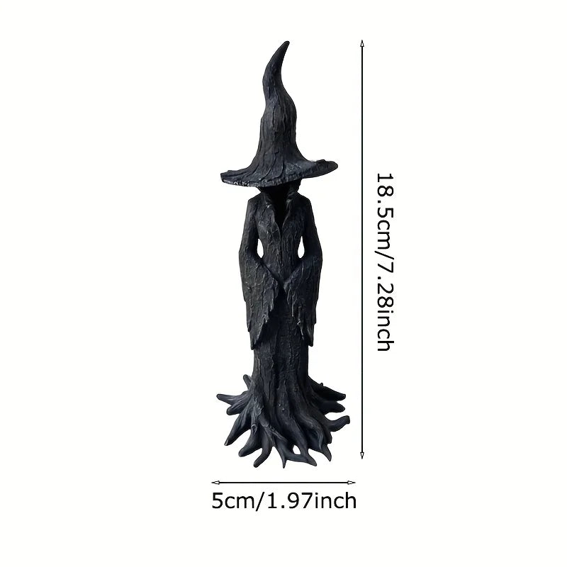 Dark Halloween Resin Witch Statue, Retro Gothic Horror Decor, Collectible Figurine