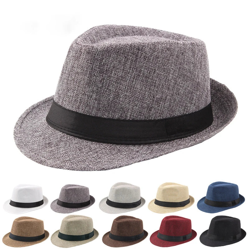 Wide Brim Solid Color Fedoras Casual Jazz Hat