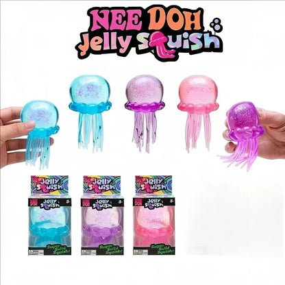 Nee Doh Jellyfish  Squishy Fidget Toy, Water Sensory Soft Jelly Squeeze, Stress Relief  and Hand Exerciser