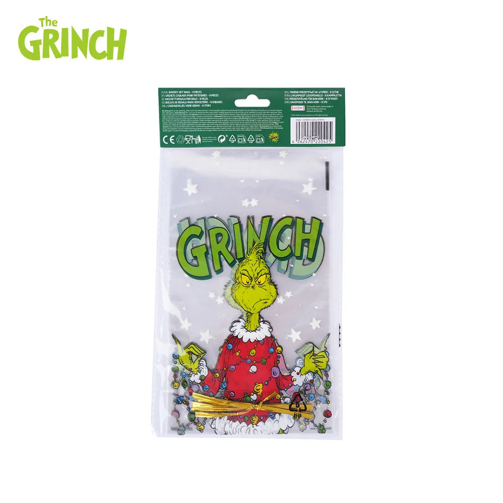 Grinch Christmas Gift Bags, Paper and Transparent, with Handles