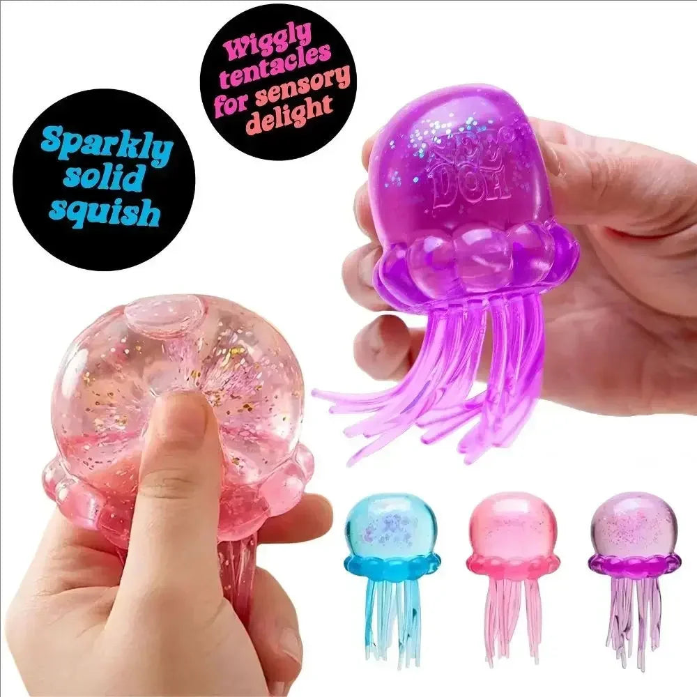 Nee Doh Jellyfish  Squishy Fidget Toy, Water Sensory Soft Jelly Squeeze, Stress Relief  and Hand Exerciser