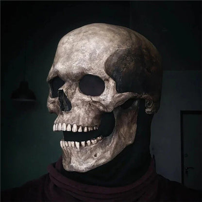Creepy Halloween Full Head Latex Helmet with Moveable Jaw Skull Mask with Movable Jaw