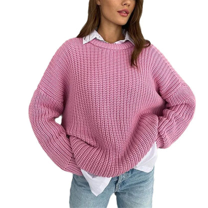 Chunky Knit Oversized Sweater Crew Neck Long Sleeve Loose Casual  Pullover. Comes in 6 colors
