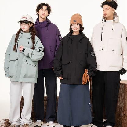 Lightweight, Wind and Waterproof Hooded Jacket. Velcro Banded Sleeves, 9 Colors