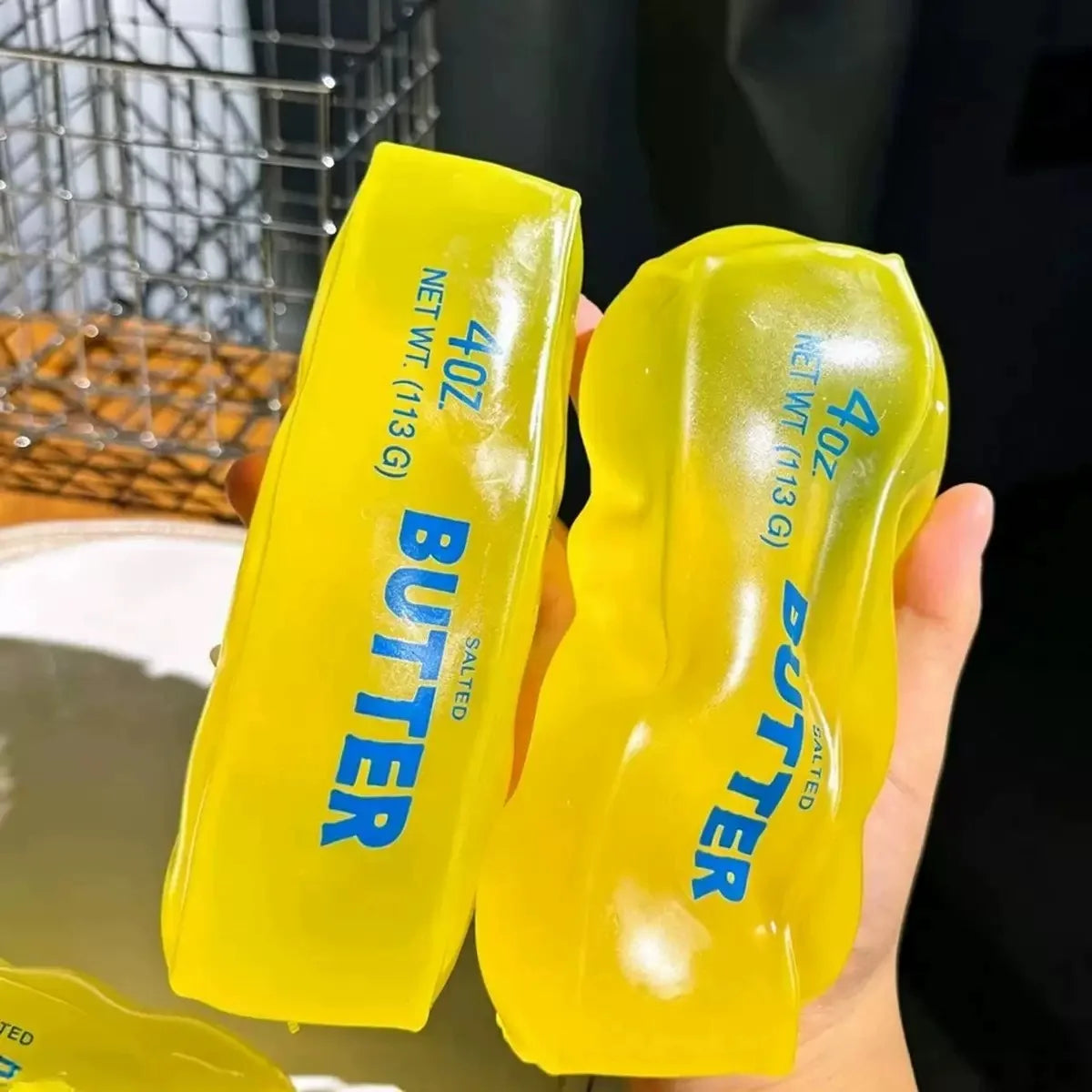 Moldable Butter Stick Squishy Toy, Vaseline Filled Stress Relief Butter Cheese Bar Fidget Toy Decompression Vent Toy