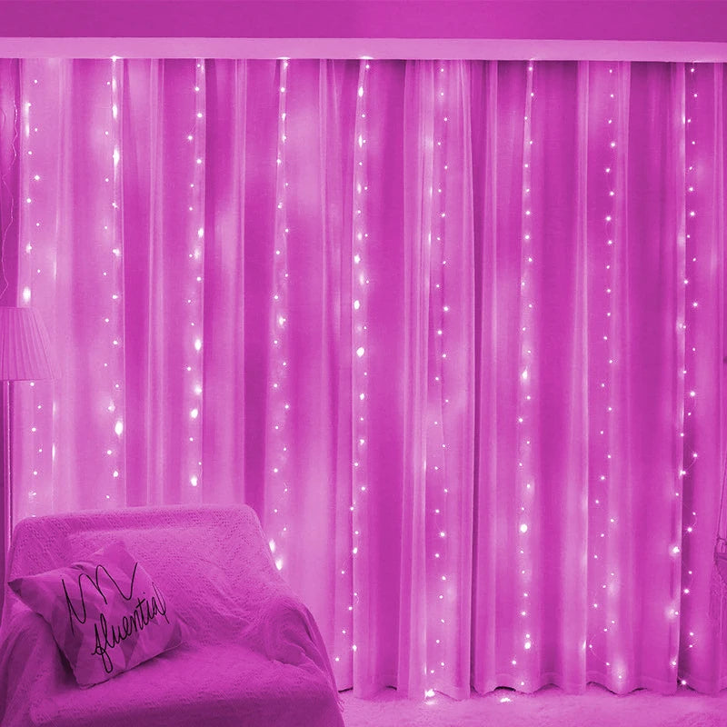 11 Colors of 3/6M USB LED Curtain 8 Modes Remote Control String Lights  Fairy Garland Lights