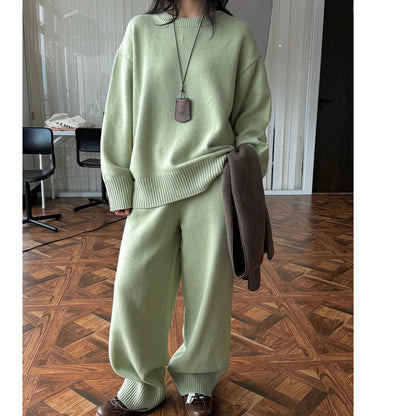 Sweater Suits, High Quality, 50% Wool Pullover With Knitted Pants