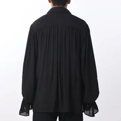 Medieval Halloween Costume Shirts, Autumn Casual Shirts, Steampunk,  Long Ruffled  Sleeve, Gothic Shirt