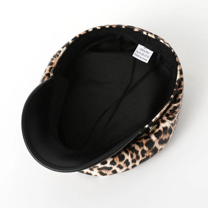 Vintage leopard print Berets, Flat Salior Hat