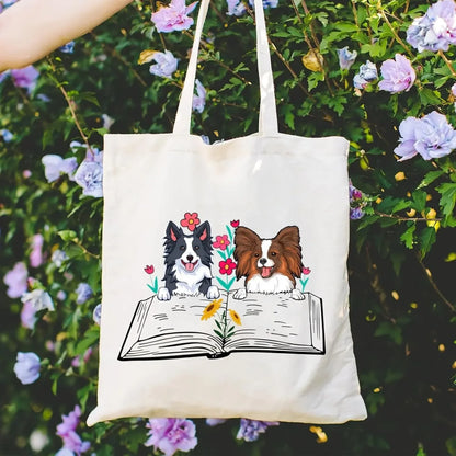 Canvas Book Themed Tote Bag Shoulder Bags. ALSO MAKES A GREAT GIFT BAG--WHY USE PAPER????