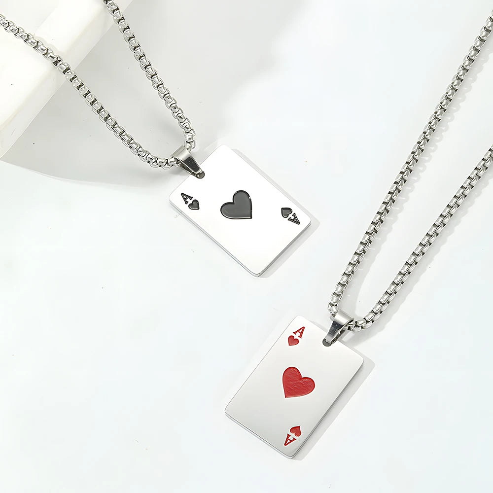 Stainless Steel Poker Card Ace of Spades and Ace of Hearts. Buy Separately or as a pair