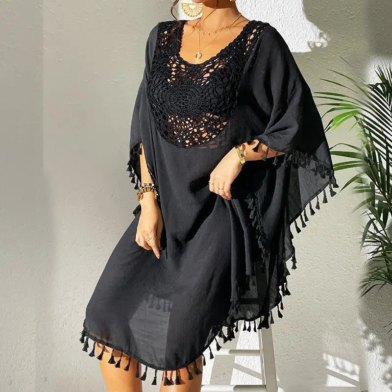 Women's Plus size Bathing Suit Cover Ups Swimsuit Coverups Dress Soft Crochet Bikini Beach Skirt