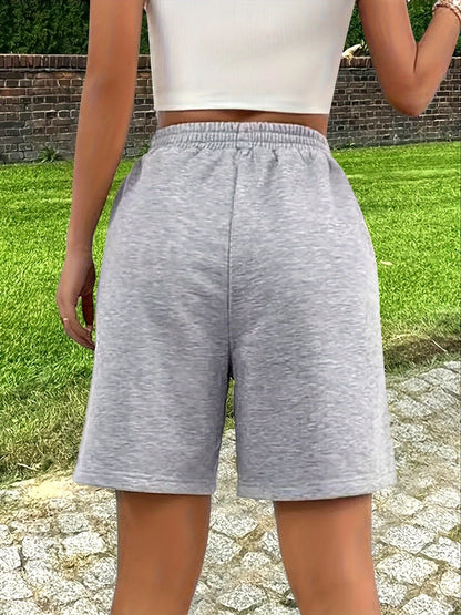 Sizes to 3XL Gray Casual Loose, with Pockets, Elastic Waistband with DrawstringPockets