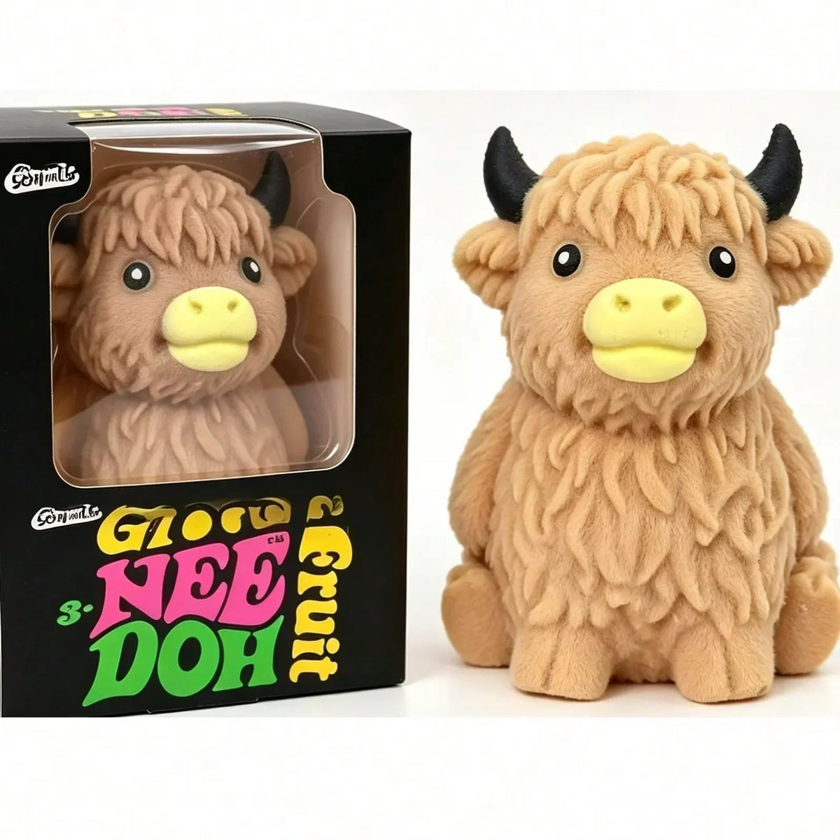 NeeDoh Scottish Highlander Cow Squishy