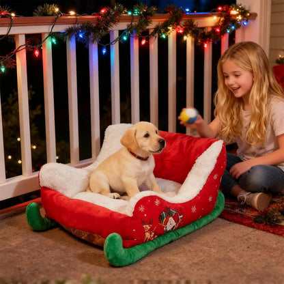 Washable Dog Christmas Sled Anti-slip bottom for Small, Medium, Cats, Dogs, Christmas Decor